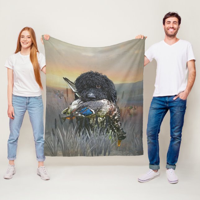 Barbet, Fransk Vatten Hund Fleecefilt (På plats)