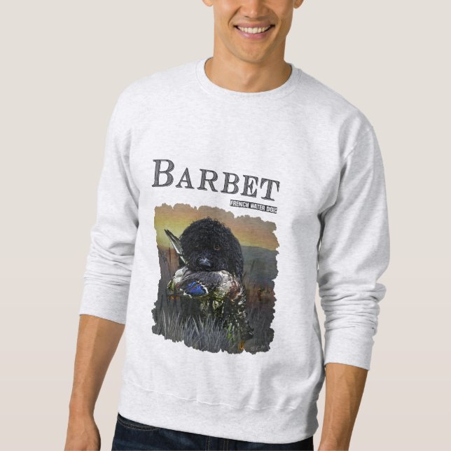Barbet, Fransk Vatten Hund Lång Ärmad Tröja (Framsida)