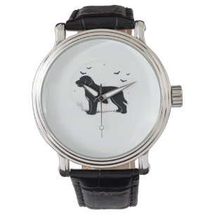 Barbet Hund - Halloween Måne Silhouette Oversized Armbandsur