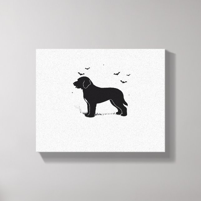 Barbet Hund - Halloween Måne Silhouette Oversized  Canvastryck (Framsida)