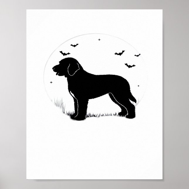 Barbet Hund - Halloween Måne Silhouette Oversized  Poster (Framsidan)