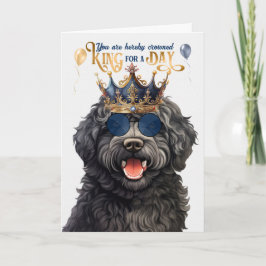 Barbet Hund Kung för dag Funny Birthday Kort