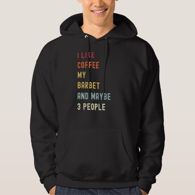 Barbet Retro Hund och kaffe Hoodie (Framsida)