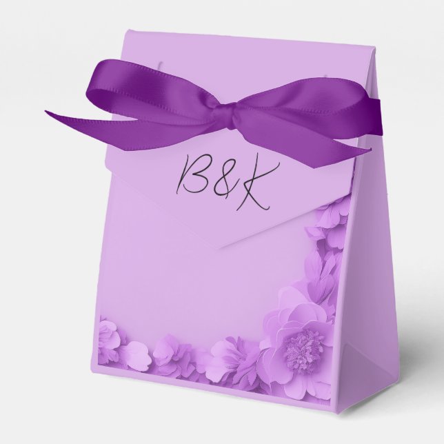 Barbicore lila blommigt bröllop presentaskar (Framsidan Sidan)