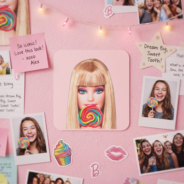 Barbie Fyrkantigt Klistermärke (Skapare uppladdad)