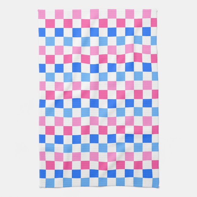 Barbie goes to the ocean checkerboard pattern kökshandduk (Vertikal)