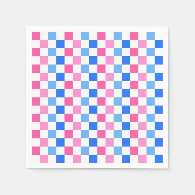 Barbie goes to the ocean checkerboard pattern pappersservett (Framsidan)