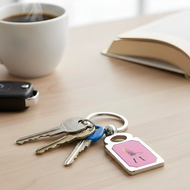 Barbie Keychain Rektangulärt Silverfärgad Nyckelring (Skapare uppladdad)