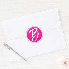 Barbiecore Kalligrafi Bokstav Het Rosa Runt Klistermärke
