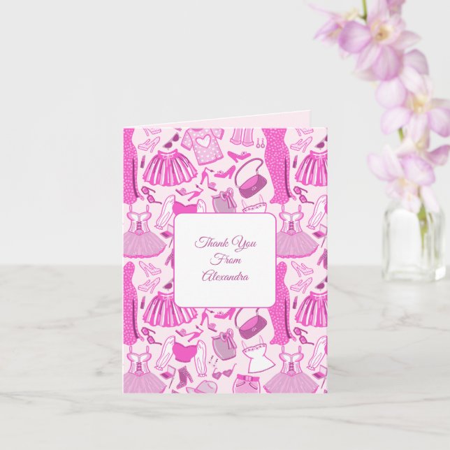 Barbiecore Rosa och Shock rosa Mönster Kort (Orkide)