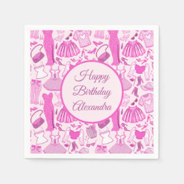 Barbiecore Rosa och Shock rosa Mönster Pappersservett