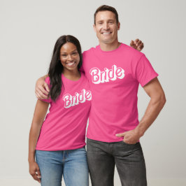 Barbiecore White Shock rosa Bride Slogan T Shirt