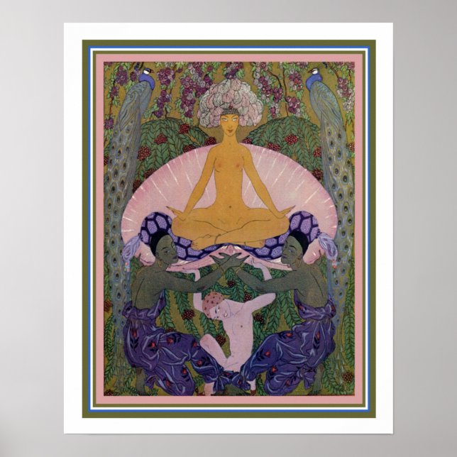 Barbier Art Deco "Venus födelse" 16 x 20 Poster (Framsidan)