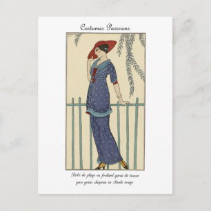 Barbier Mode Illustration Costumes Parisiens Vykort