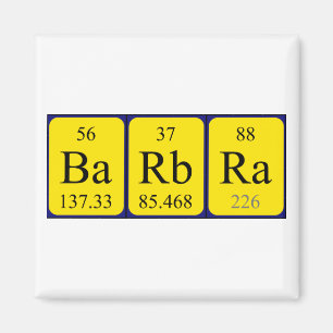 Barbra Periodisk magnet bord namn