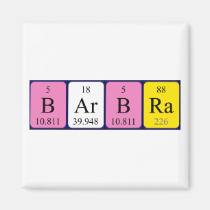 Barbra Periodisk magnet bord namn