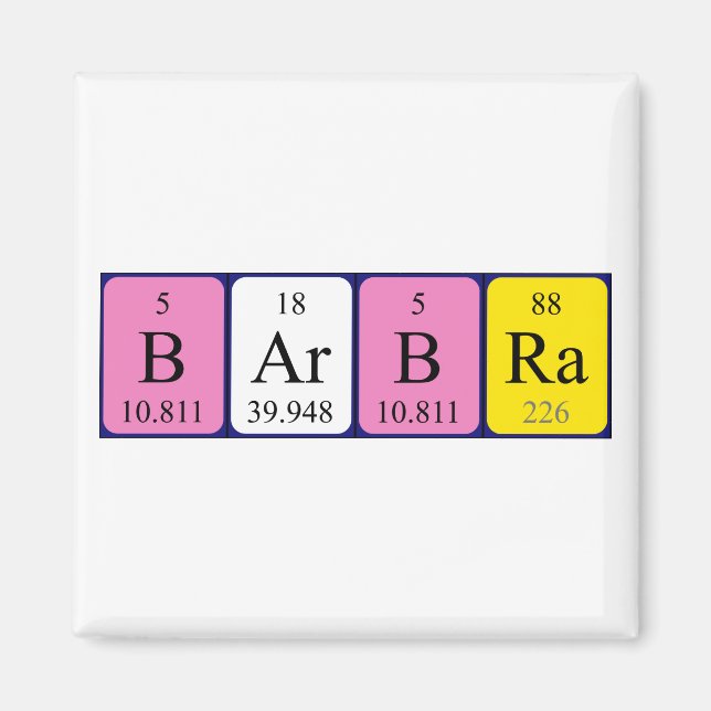 Barbra Periodisk magnet bord namn (Framsidan)