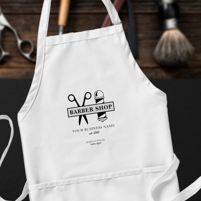 Barbres namn och logotyp barber salon modern förkläde (Skapare uppladdad)