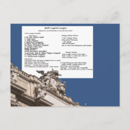 Barb's Lasagna Rom-vykort Vykort