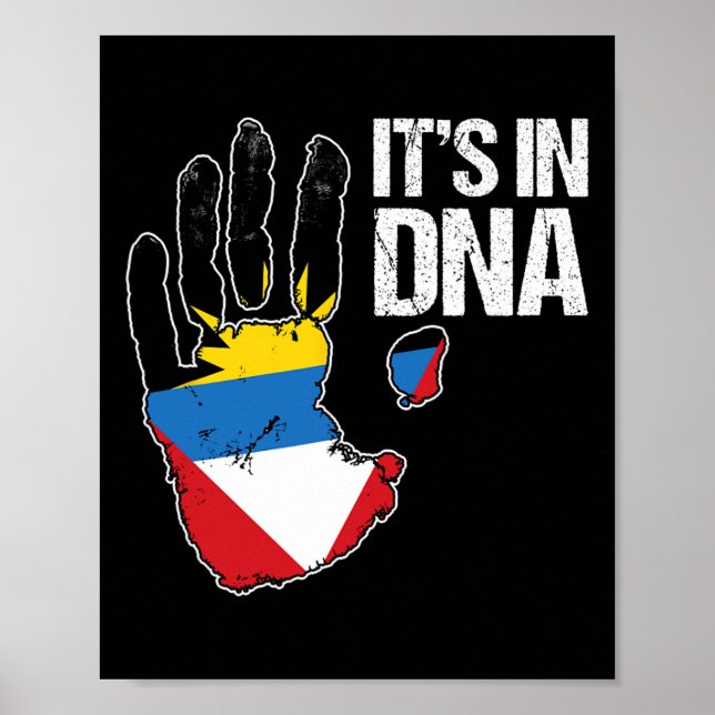 Barbuda Antigua Det är i min DNA Barbudan Antiguan Poster (Framsidan)