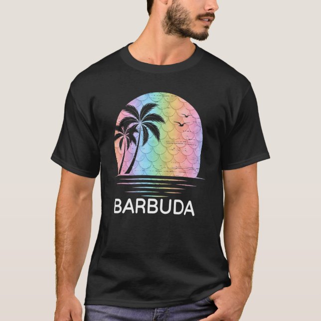 Barbuda Sjöjungfru Vacation Beach Island Family Gr T Shirt (Framsida)