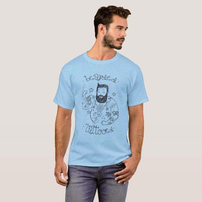 barbudo tatuado t-shirt (Hel framsida)
