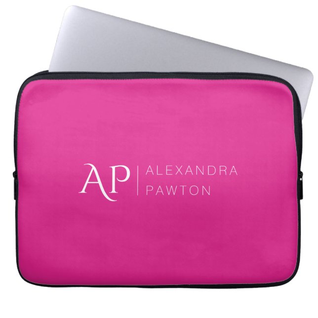 Barby Rosa Simple Minimalist Personlig Laptop Fodral (Framsidan)