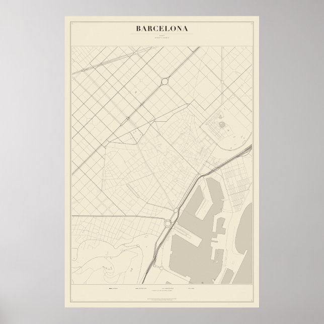 Barcellona Gatukarta Affisch (Framsidan)