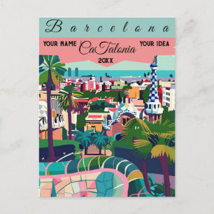 Barceloma Reseminnpostkort Konst, catalonia Reseko Vykort