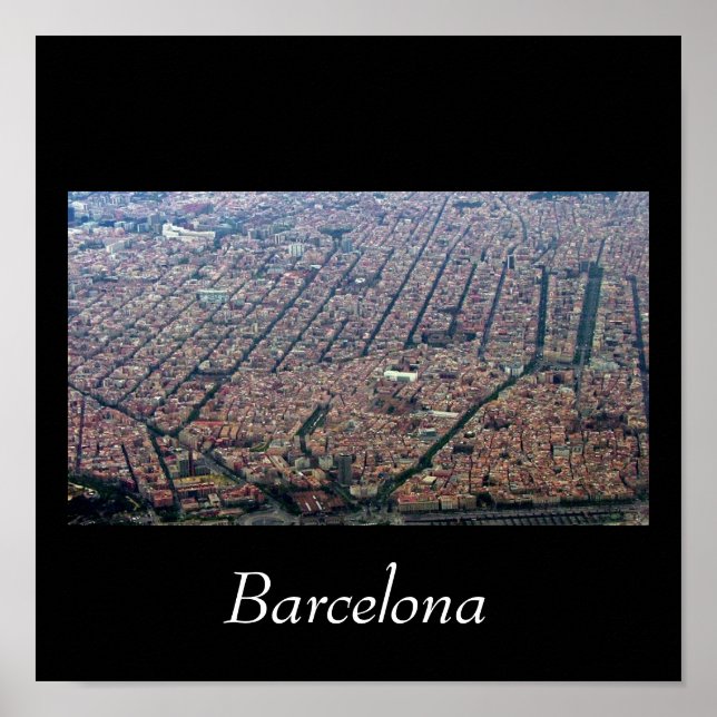 Barcelona Aerial Poster (Framsidan)
