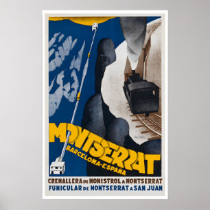Barcelona Affisch Montserrat Konst Spanien Resa Tr