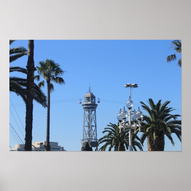 Barcelona Cable Cars Poster (Framsidan)