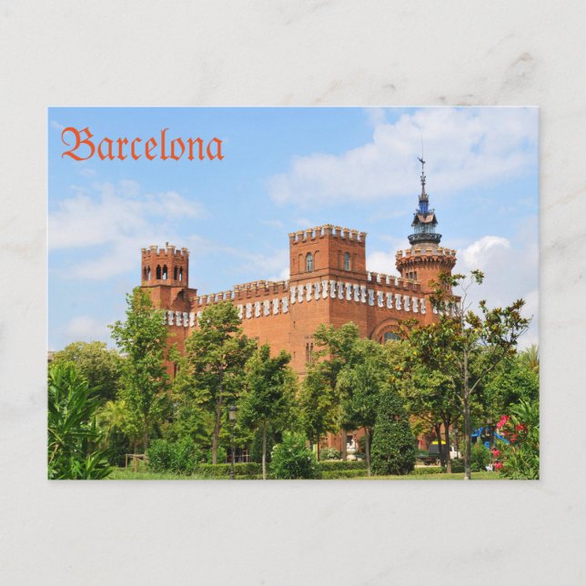 Barcelona castle vykort (Framsida)