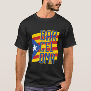 Barcelona Catalonia Flagga Estelada Blava Soccer J T Shirt