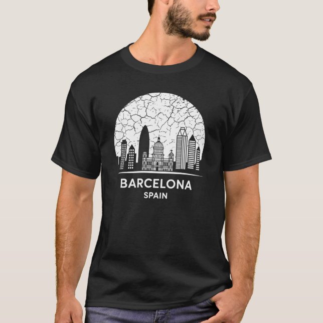 Barcelona City Spanien T Shirt (Framsida)