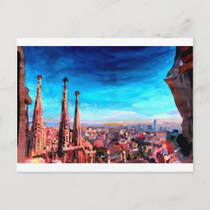 Barcelona City View och Sagrada Familia Vykort