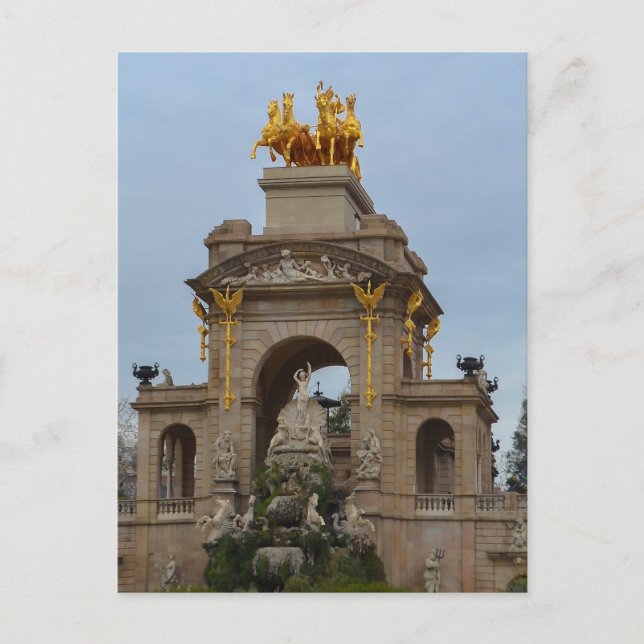 Barcelona Ciutadella Park Staty Postkort Vykort (Framsida)