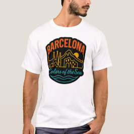 Barcelona Colors of the Sea – Mediterranean Art T Shirt