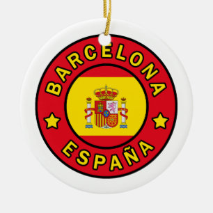Barcelona España Julgransprydnad Keramik