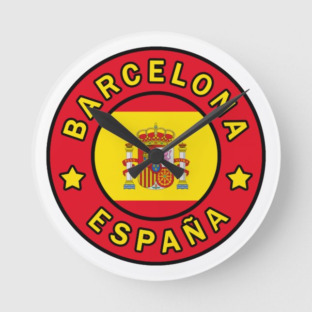 Barcelona España Rund Klocka (Framsida)