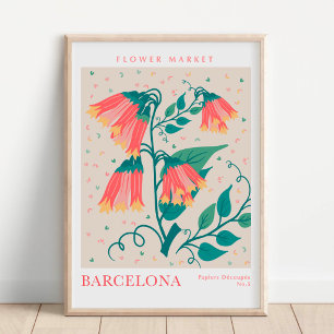 Barcelona Flower Market Botanisk Poster