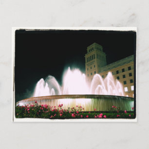 Barcelona Fontän - Placa de Catalunya - vykort