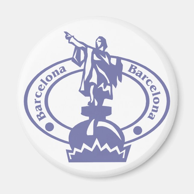 Barcelona Frimärke Magnet (Framsidan)