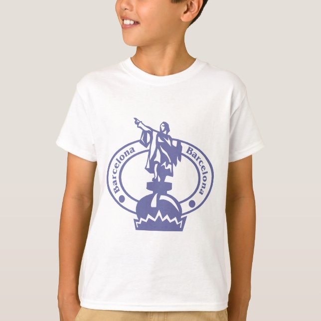 Barcelona Frimärke Tee Shirt (Framsida)