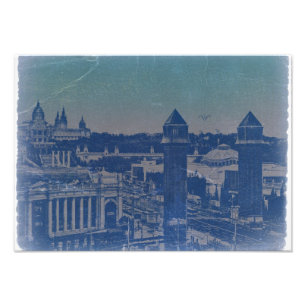 Barcelona gammal Town Fototryck