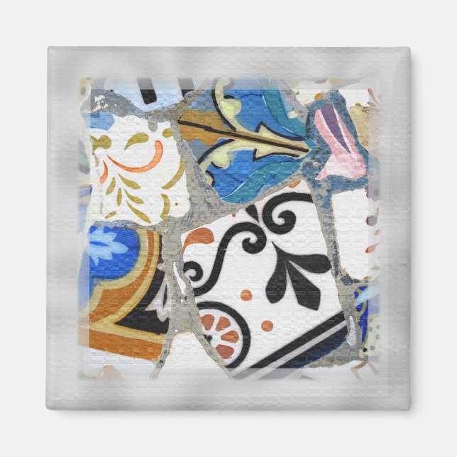 Barcelona Gaudi Mosaics Close Magnet (Framsidan)