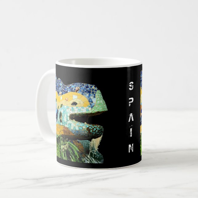 Barcelona Gaudi - ödla, Spanien Kaffemugg (Framsida vänster)