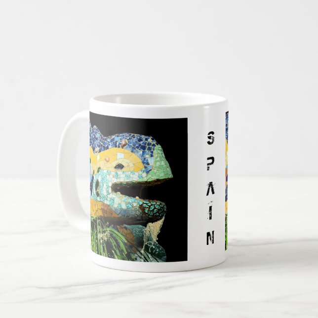 Barcelona Gaudi - ödla, Spanien Kaffemugg (Framsida vänster)