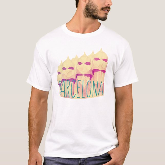 Barcelona Gaudi paradis T-shirt (Framsida)