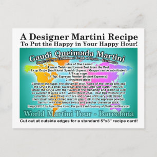 Barcelona Gaudi Queimada World Tour Martini Recipe Vykort